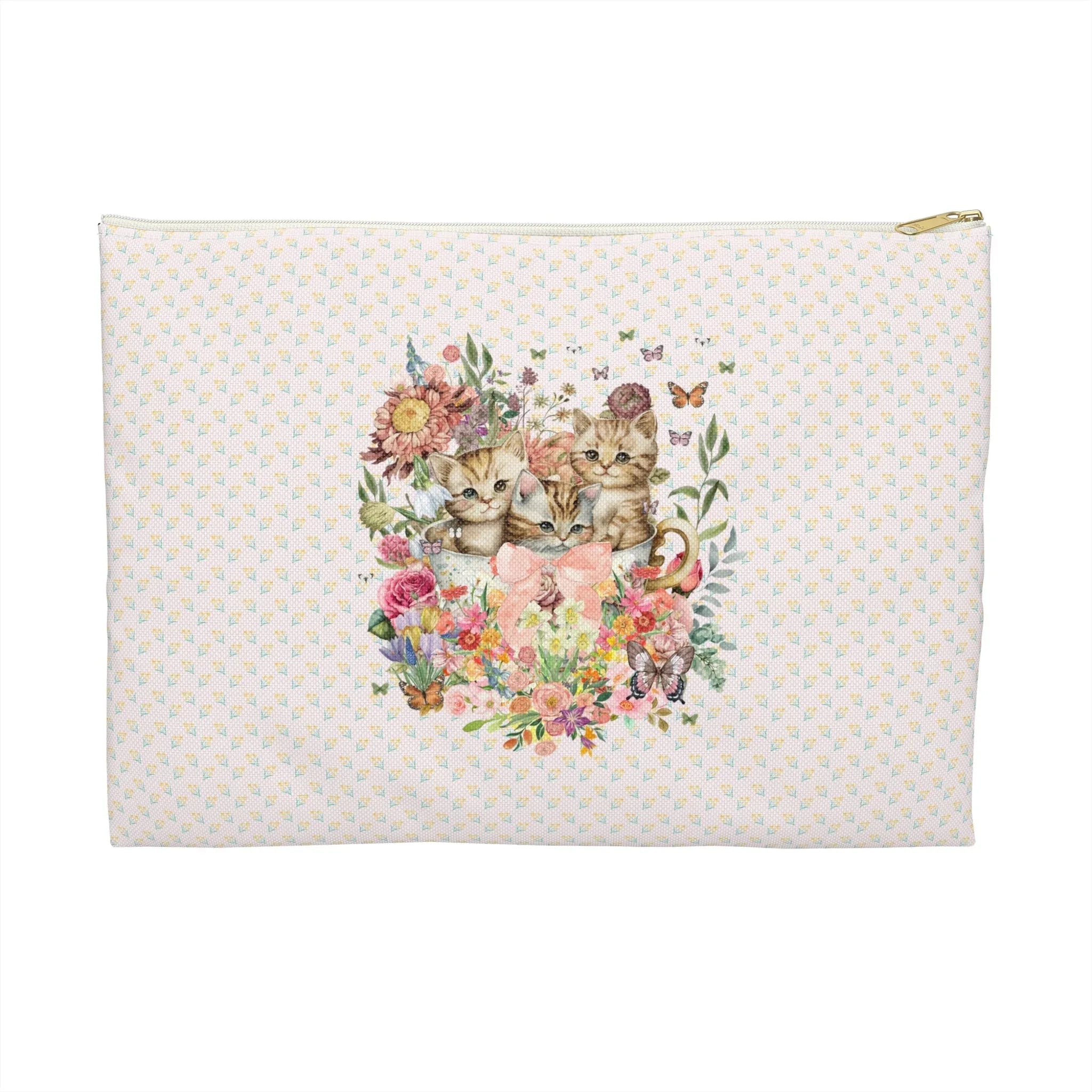Kittens in Teacup: Pouch with Zipper - BIG FRENCHIES