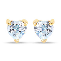 0.70 Carat Genuine Blue Topaz 14K Yellow Gold Earrings