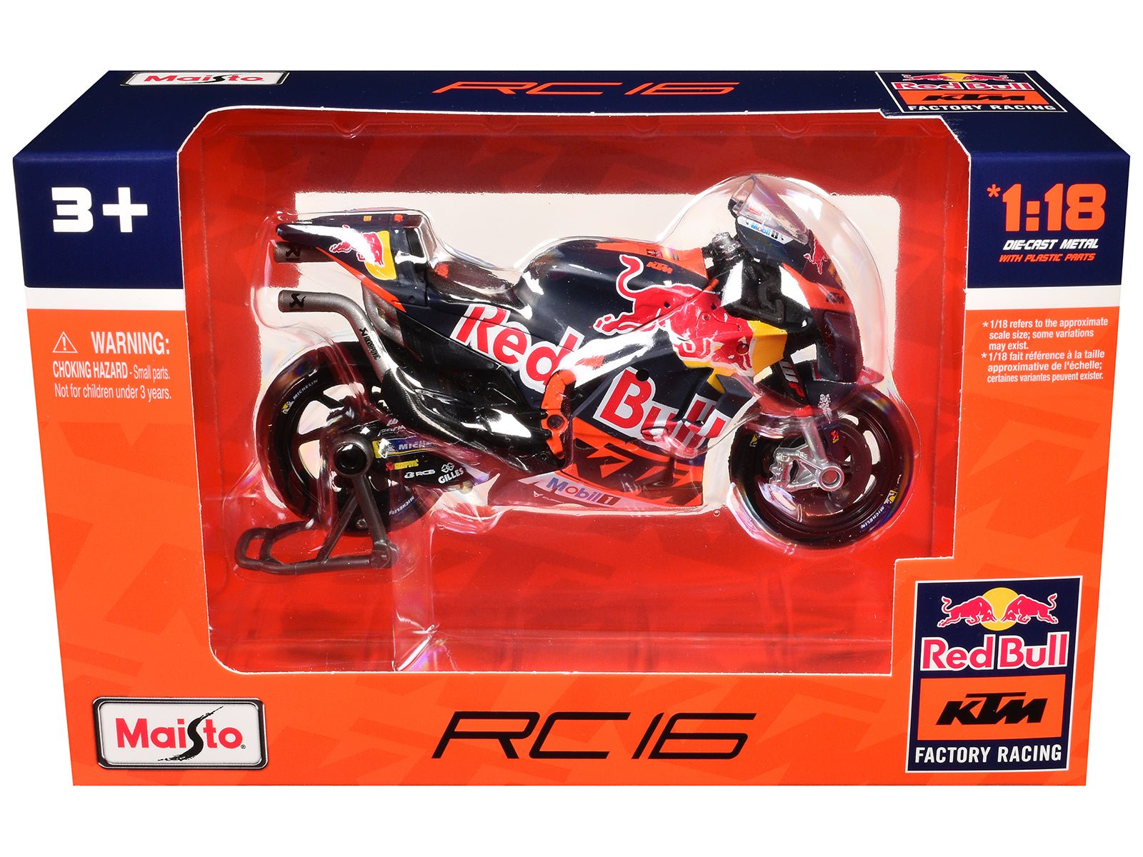 KTM RC16 Motorcycle #33 Brad Binder MotoGP "Red Bull KTM Factory Racing" 1/18 Diecast Model by Maisto  free shipping USA