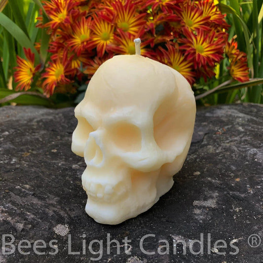Large Skull Beeswax Candle (White or Yellow) - BIG FRENCHIES