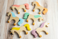 Waldorf large wooden Unicorn toy