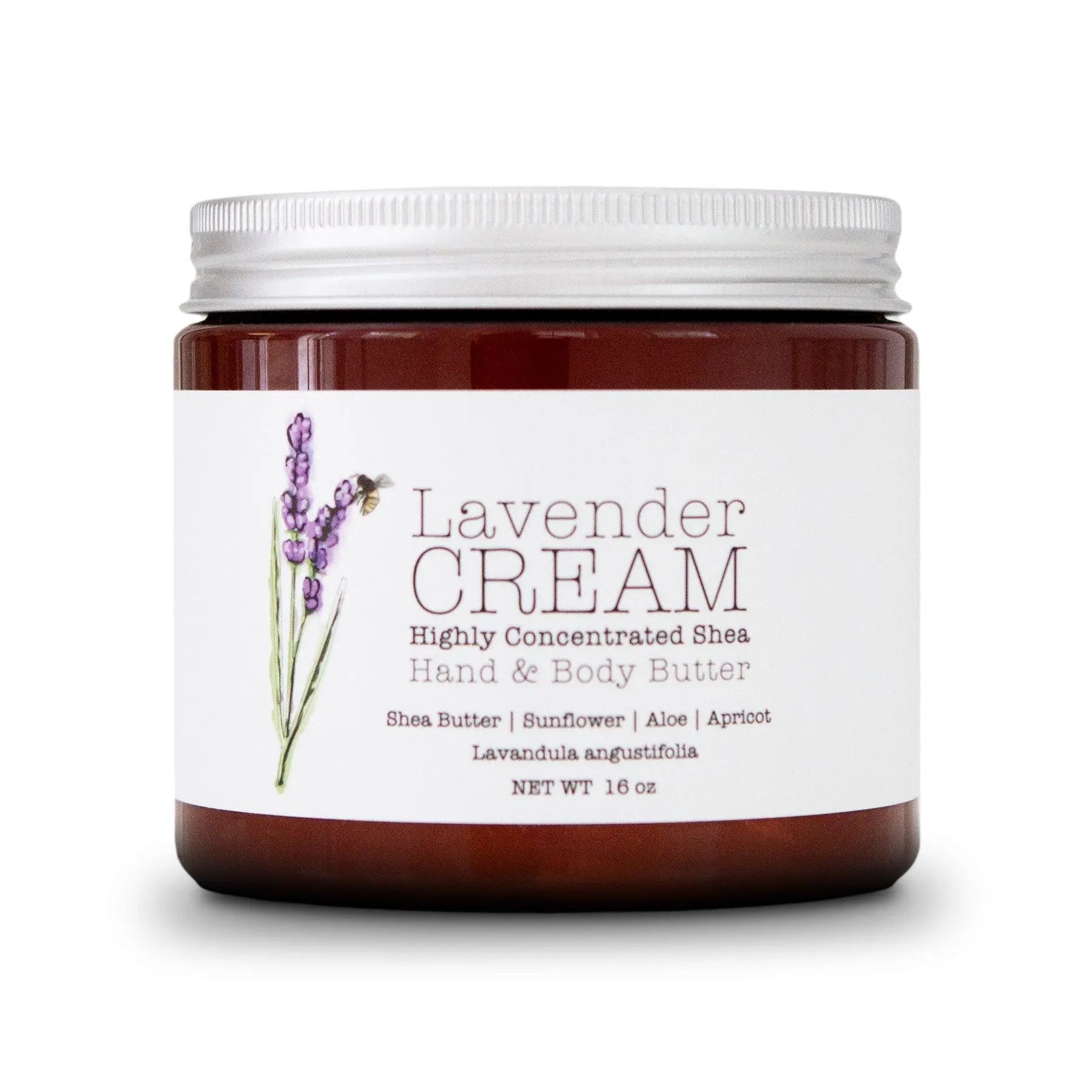 Lavender CREAM - Aromatherapy Hand & Body Cream -Lotion 8 oz or 16 oz