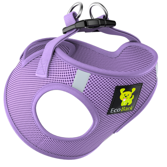 EcoBark Lavender Step In Dog Harness - Reflective Soft Mesh Harness for Teacup, Small Dogs and Puppies - BIG FRENCHIES