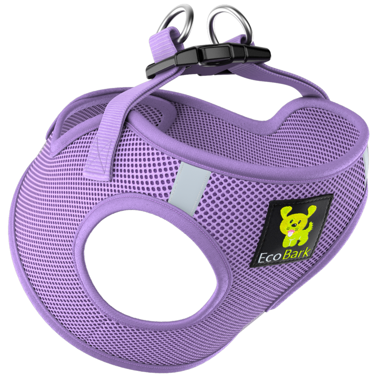EcoBark Lavender Step In Dog Harness - Reflective Soft Mesh Harness for Teacup, Small Dogs and Puppies - BIG FRENCHIES