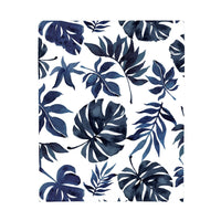 NoJo Super Soft Blue and White Palm Leaf Nursery Crib Fitted Sheet - BIG FRENCHIES