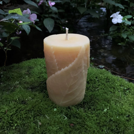 Leaf Pillar Beeswax Candle - BIG FRENCHIES