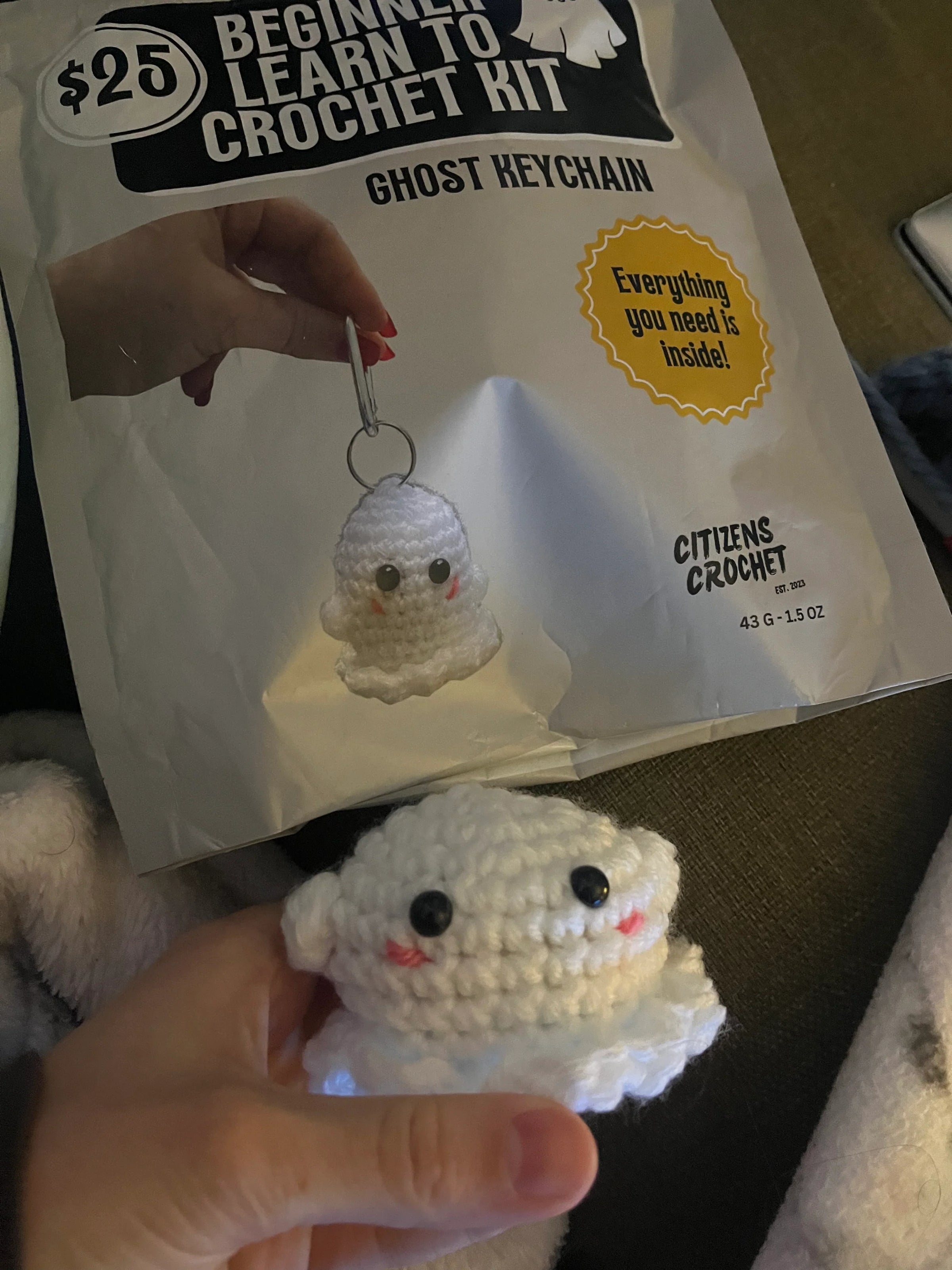 Ghost Keychain Learn to Crochet Kit