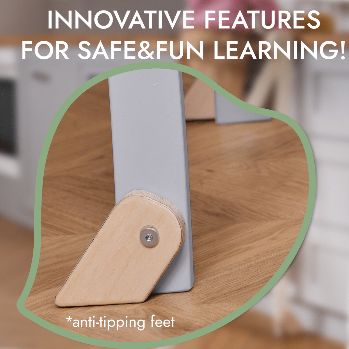 Learning Tower: Foldable Step Stool for Toddlers - Gray