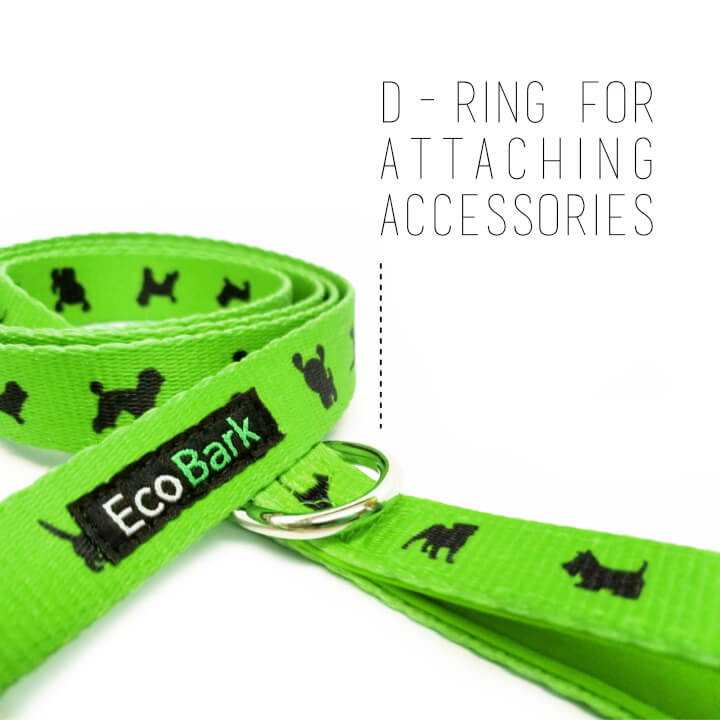 EcoBark Lime Green Dog Leash- Padded Comfort Grip Leash - 4ft, 5ft, and 6ft Dog Leash for Small and Medium Dogs - BIG FRENCHIES