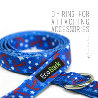 EcoBark Nautical Dog Leash-Padded Comfort Grip Leash - 5ft Leash for Small and Medium Dogs - BIG FRENCHIES