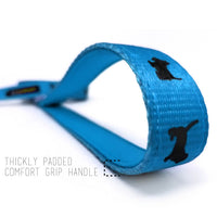 EcoBark Sky Blue Dog Leash- Padded Comfort Grip Padded Leash Dog Pattern - 4 Foot, 5 Foot, 6 Foot Leash for Small and Medium Dogs - BIG FRENCHIES