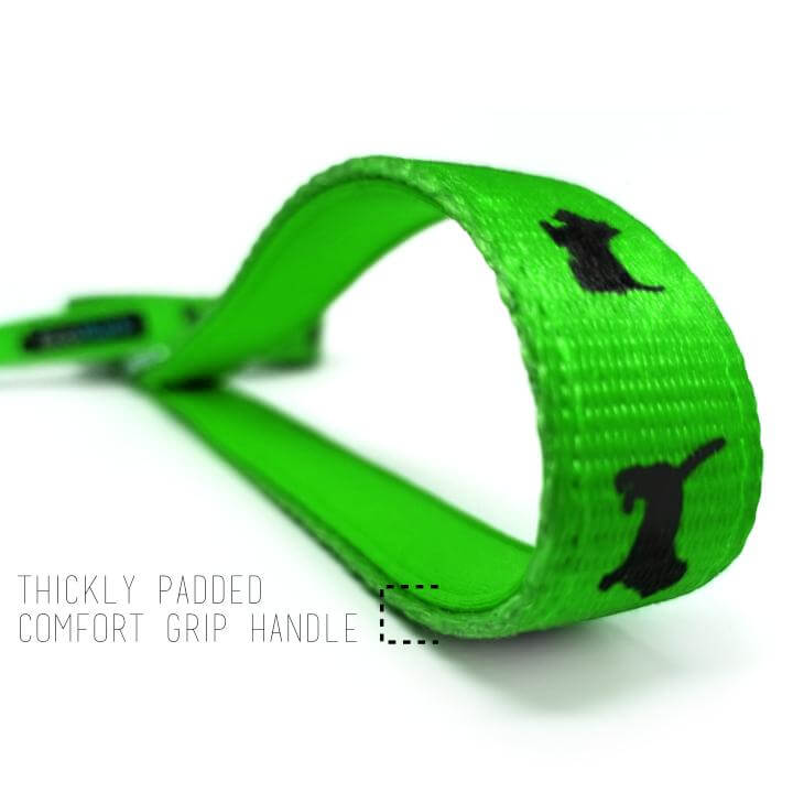 EcoBark Lime Green Dog Leash- Padded Comfort Grip Leash - 4ft, 5ft, and 6ft Dog Leash for Small and Medium Dogs - BIG FRENCHIES