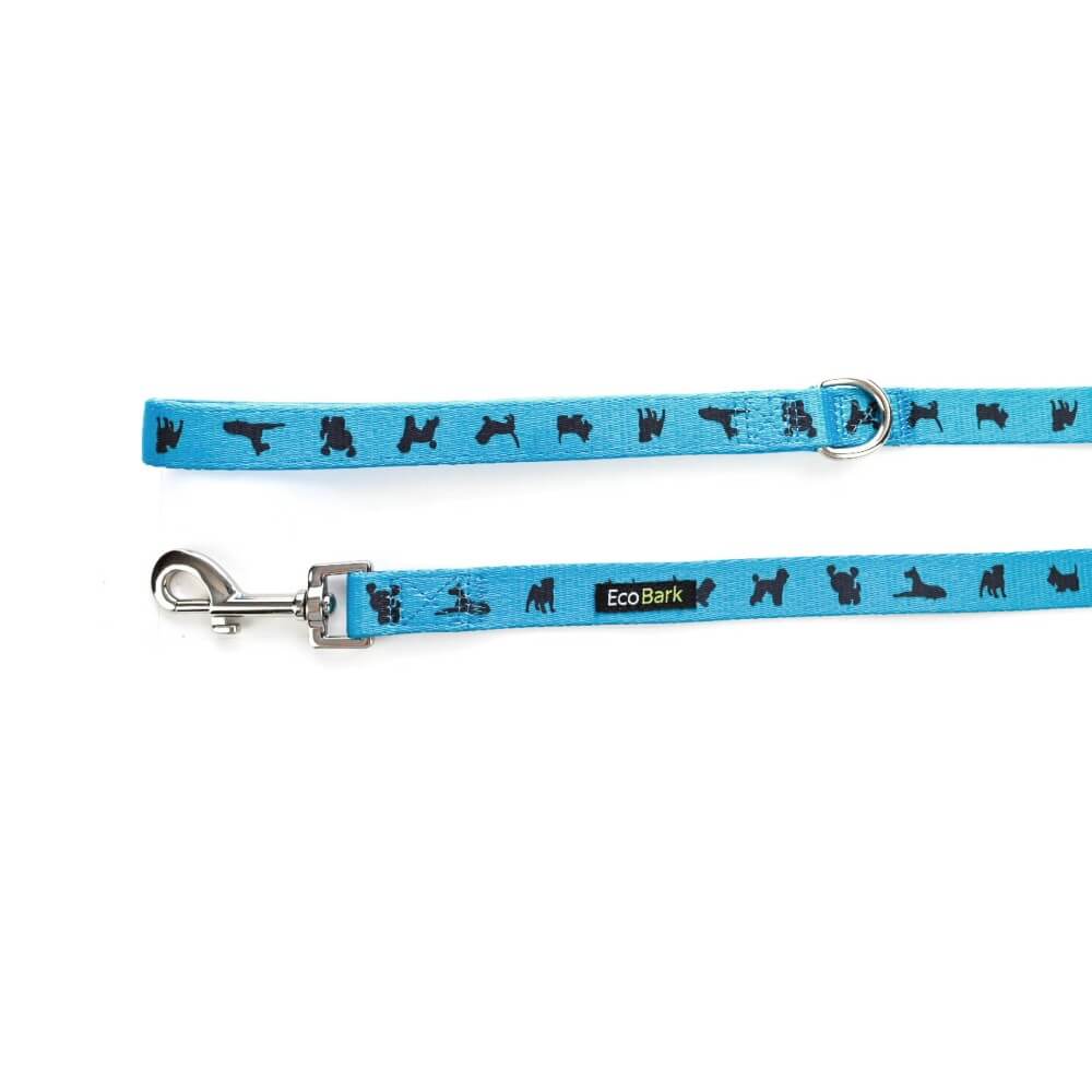 EcoBark Sky Blue Dog Leash- Padded Comfort Grip Padded Leash Dog Pattern - 4 Foot, 5 Foot, 6 Foot Leash for Small and Medium Dogs - BIG FRENCHIES