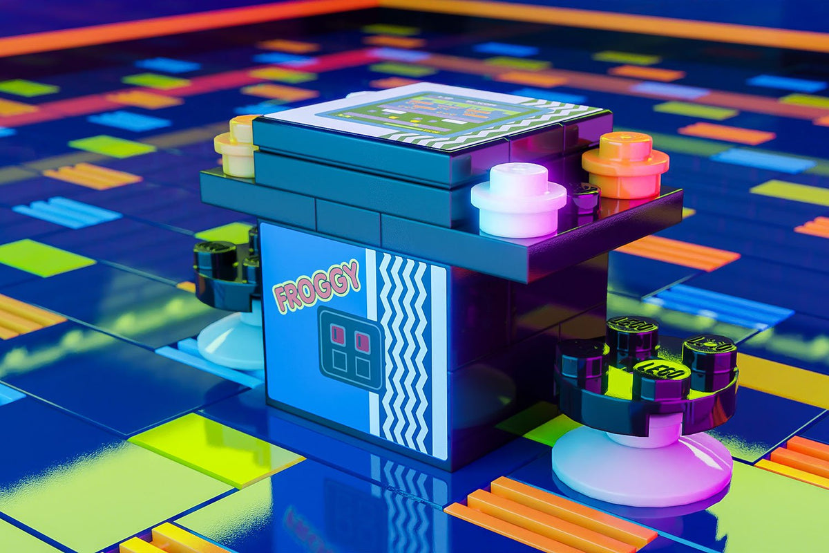 Froggy 2-Player Classic Arcade made using LEGO parts - B3 Customs-Custom LEGO Kit-BIG FRENCHIES-B3 Customs