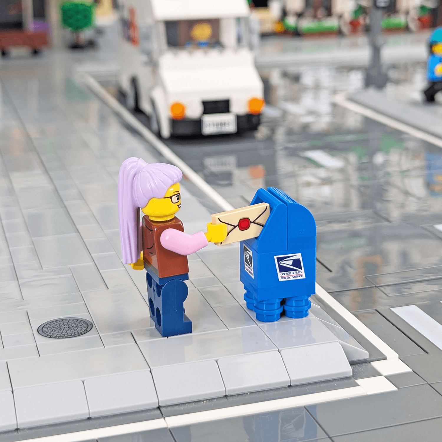 United Studs Postal Service Mailbox - Drop Box - Custom Set - Made Using LEGO® Parts