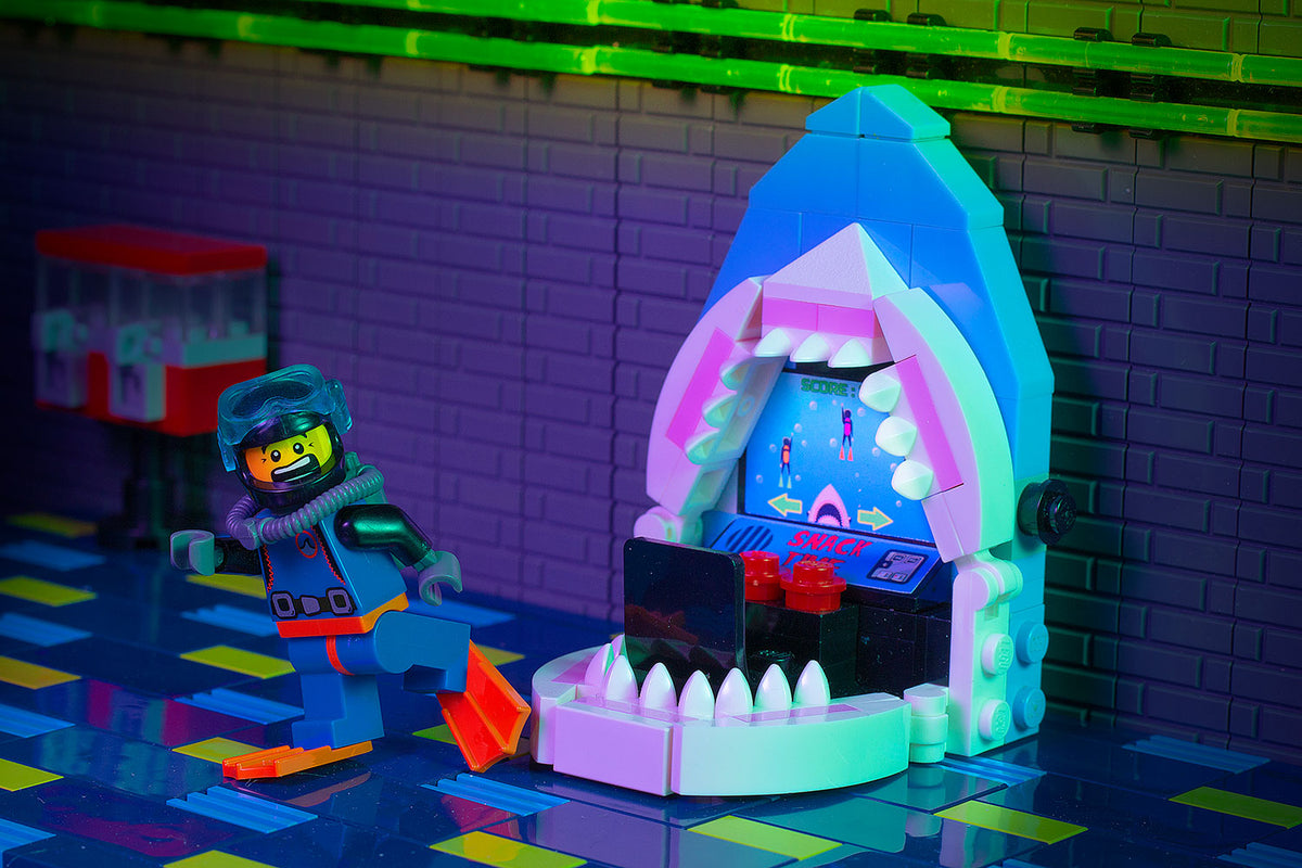 Shark Attack! Arcade Game made using LEGO parts - B3 Customs-Custom LEGO Kit-BIG FRENCHIES-B3 Customs