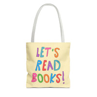 Let's Read Books: Elementary School Librarian or Reading Teacher Tote Bag - BIG FRENCHIES