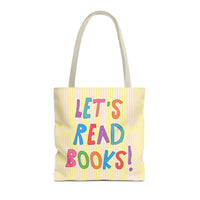 Let's Read Books: Elementary School Librarian or Reading Teacher Tote Bag - BIG FRENCHIES