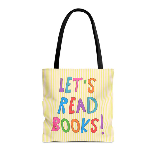 Let's Read Books: Elementary School Librarian or Reading Teacher Tote Bag - BIG FRENCHIES