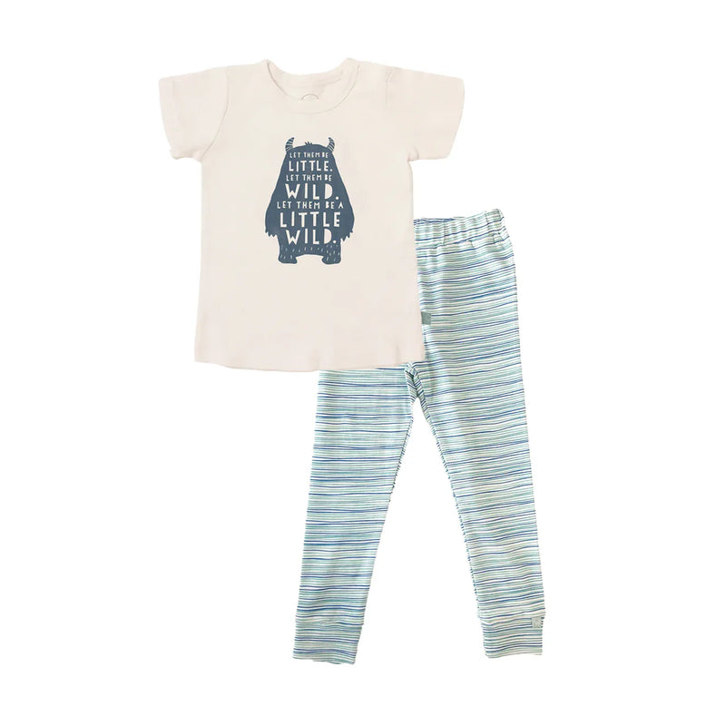 short sleeve pajama set | wild child pinstripes - BIG FRENCHIES