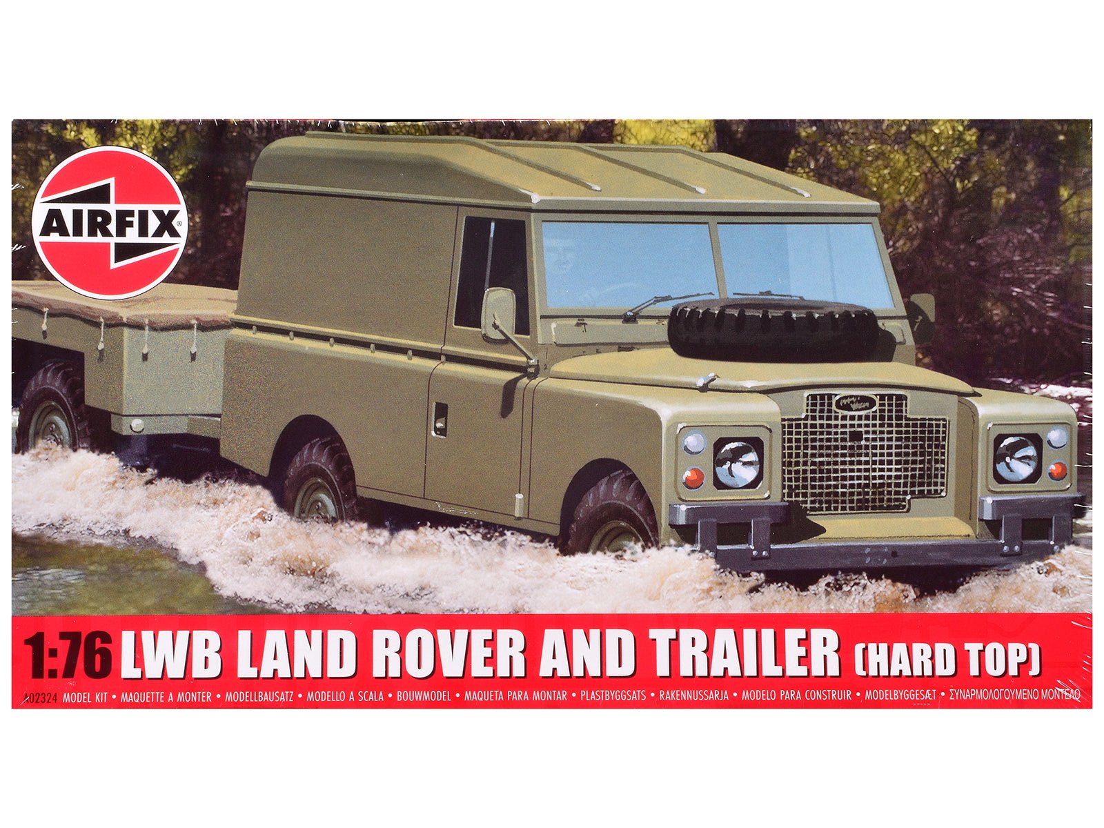 Level 2 Model Kit Land Rover LWB (Hard Top) Truck and Trailer with 2 Scheme Options 1/76 Scale Plastic Model Kit by Airfix  free shipping USA
