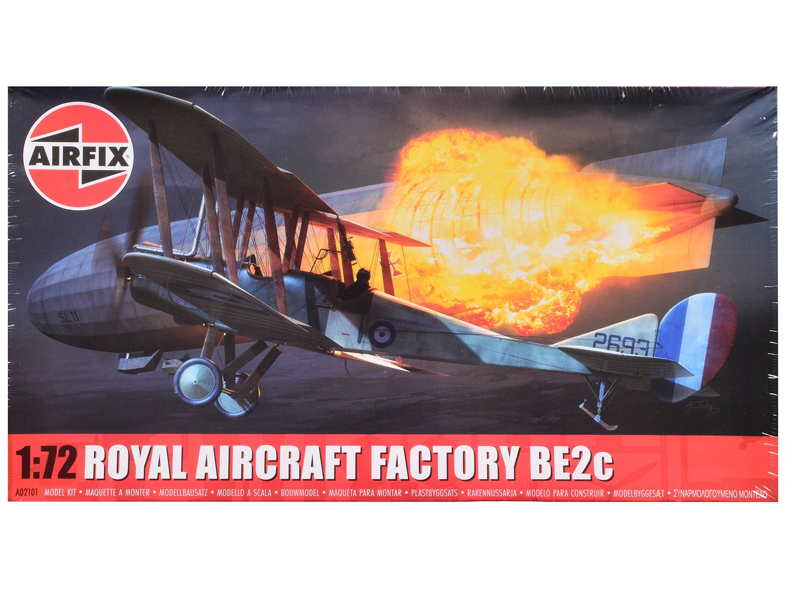 Level 2 Model Kit Royal Aircraft Factory BE2c Aircraft with 2 Scheme Options 1/72 Scale Plastic Model Kit by Airfix  free shipping USA