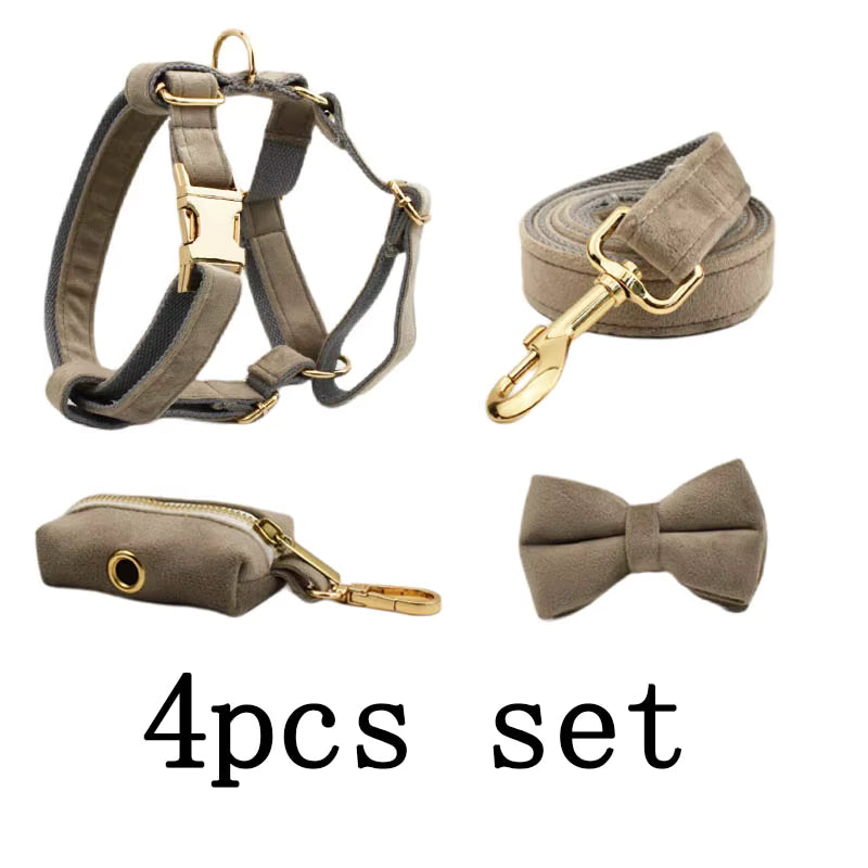 Personalized Light Grey Velvet Classic Set