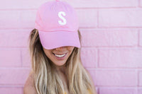 Light Pink Letter Baseball Hat - BIG FRENCHIES