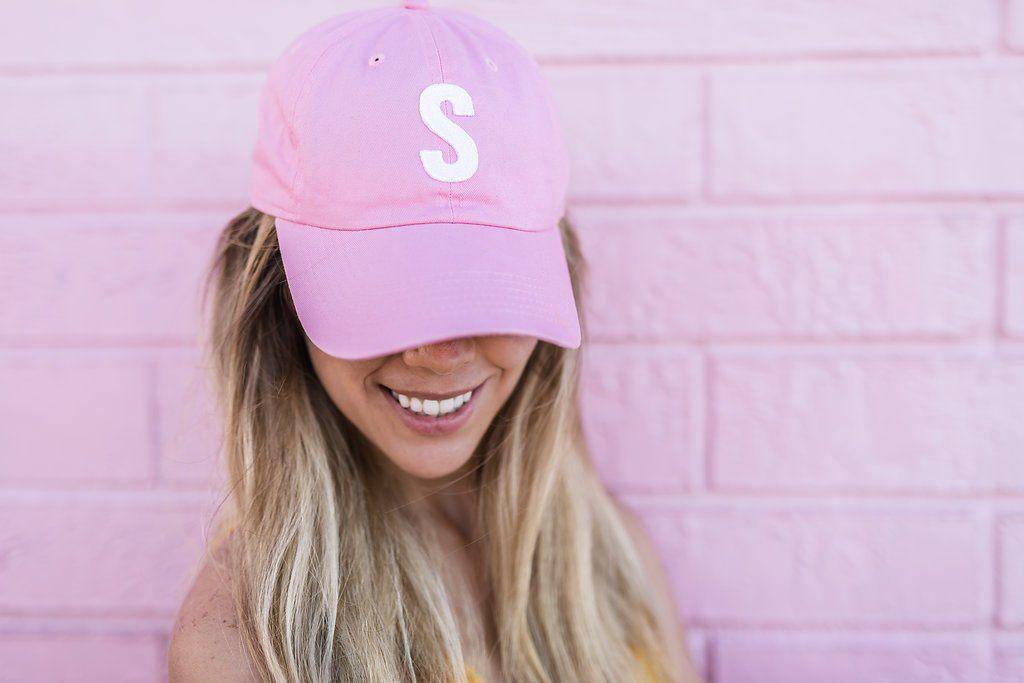Light Pink Letter Baseball Hat - BIG FRENCHIES