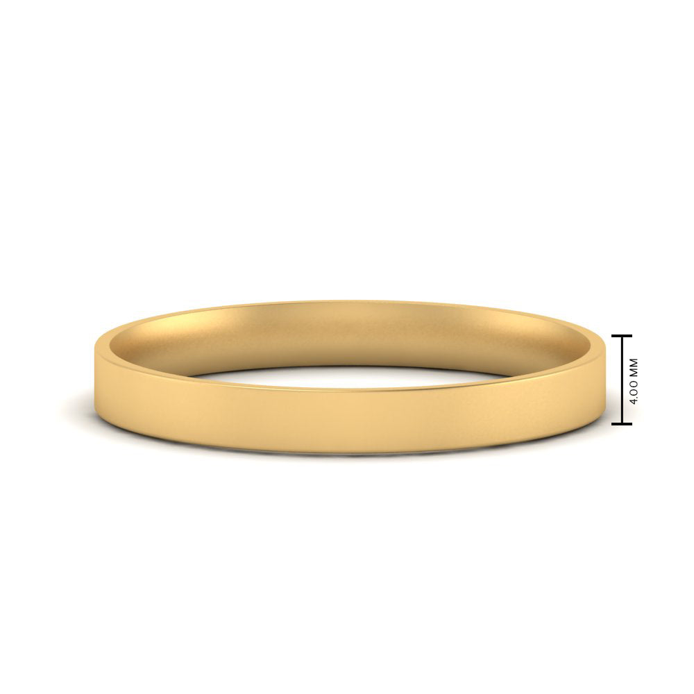 Light Weight Flat 4 mm Mens Wedding Band
