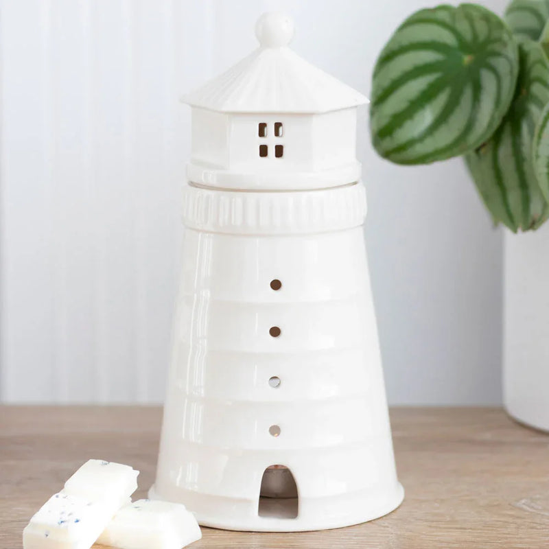 Nautical White Lighthouse Oil Burner and Wax Warmer - BIG FRENCHIES
