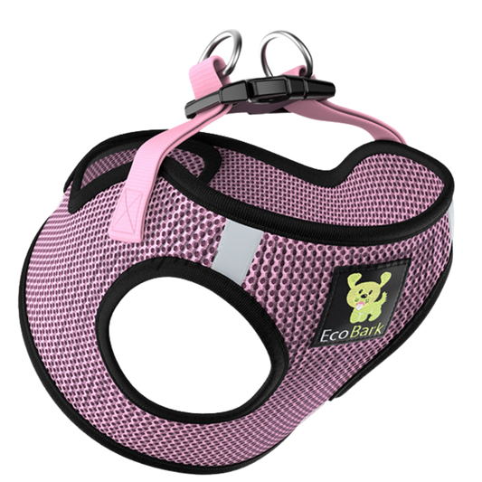 EcoBark Lilac Pink Step In Dog Harness - Reflective Soft Mesh Harness for Teacup, Small Dogs and Puppies - BIG FRENCHIES