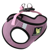Teal Step In Dog Harness - Rapid Fastener Reflective Soft Mesh Vest Halter for Puppies and XXXS to Small Dogs - BIG FRENCHIES