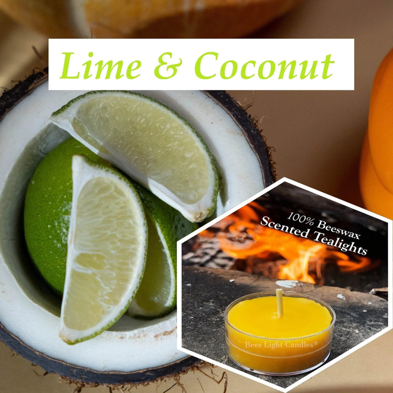 Lime & Coconut Scented Beeswax Tealights - BIG FRENCHIES
