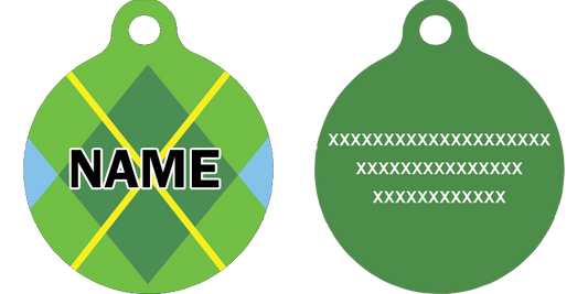 Lime Argyle HD Dog ID Tag