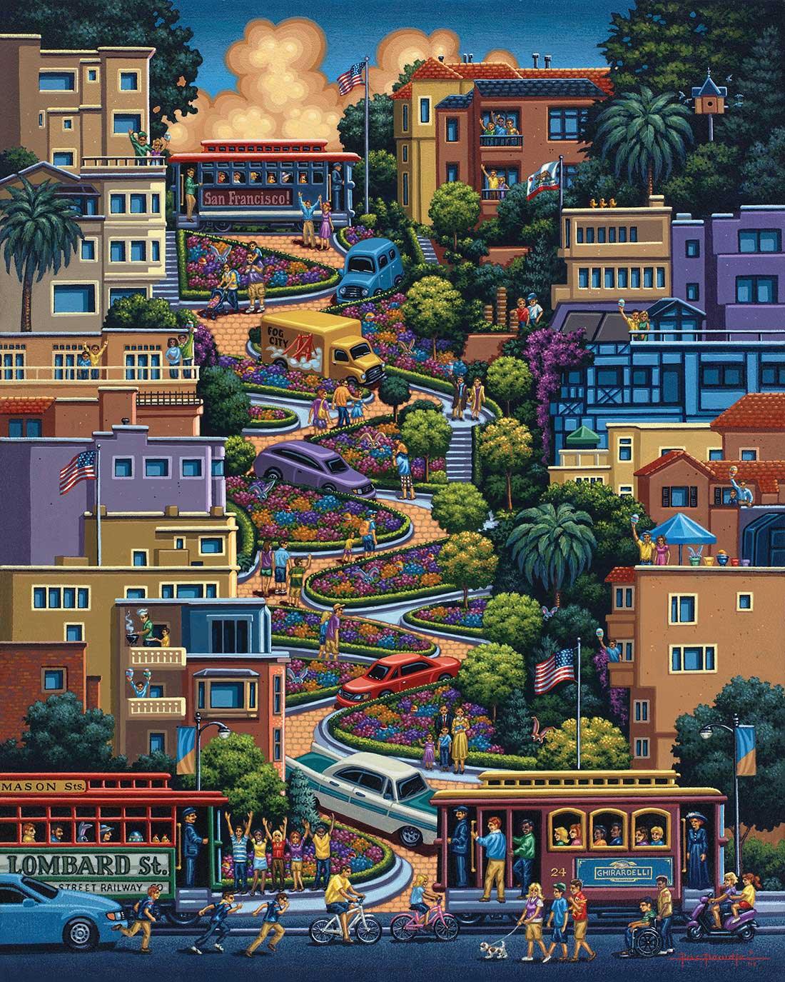 Lombard Street 500 Piece Jigsaw Puzzle | Dowdle Puzzles - BIG FRENCHIES