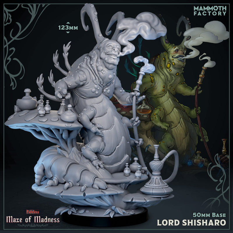 Lord Shisharo (Giant Hookah Smoking Caterpillar)-3D Printed Miniatures-BIG FRENCHIES-All Systems Go Games