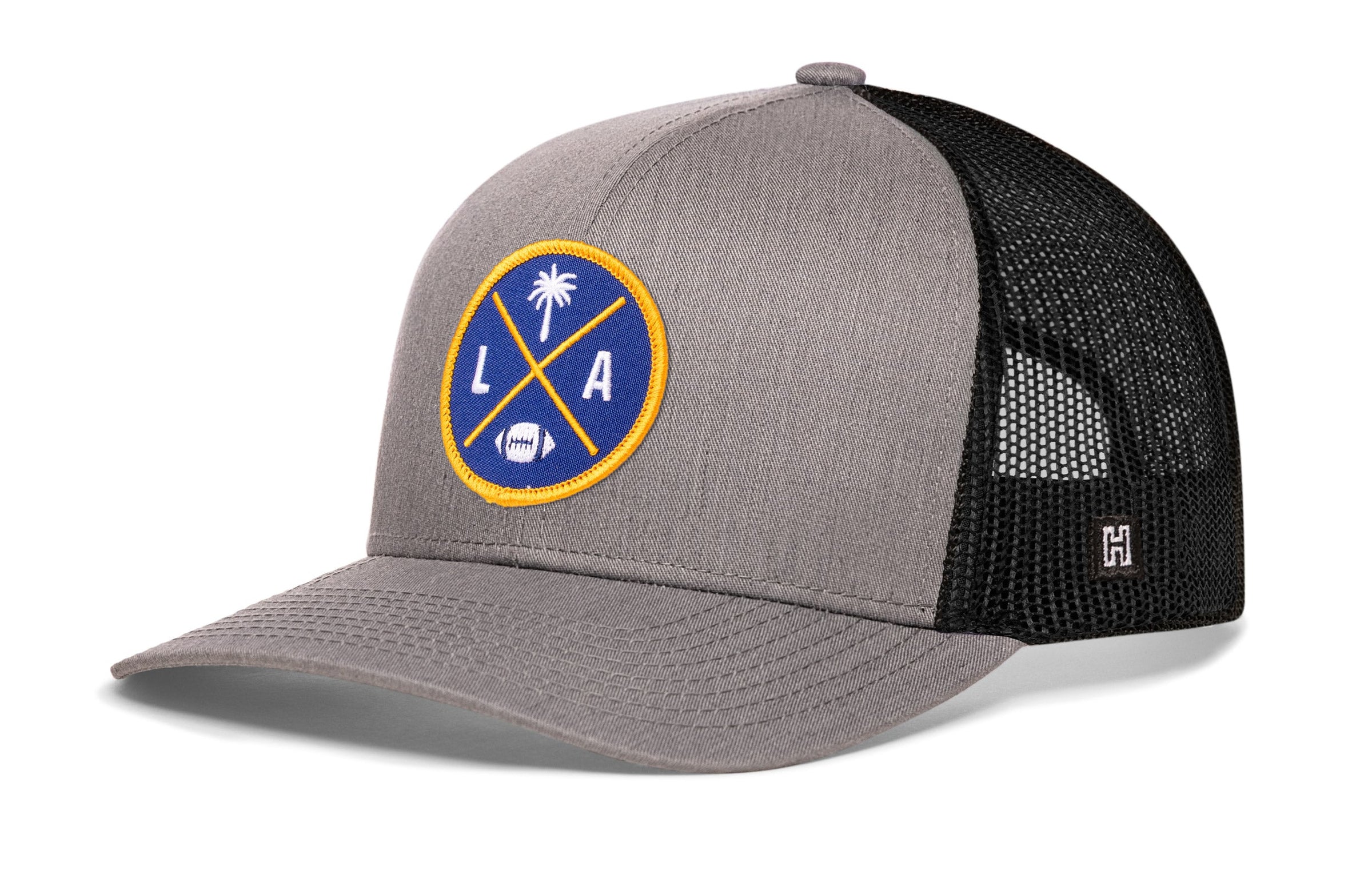 Los Angeles Trucker Hat  |  Black LA X Football Snapback