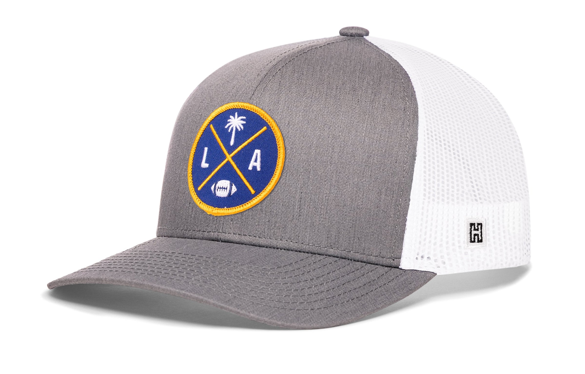 Los Angeles Trucker Hat  |  Black LA X Football Snapback