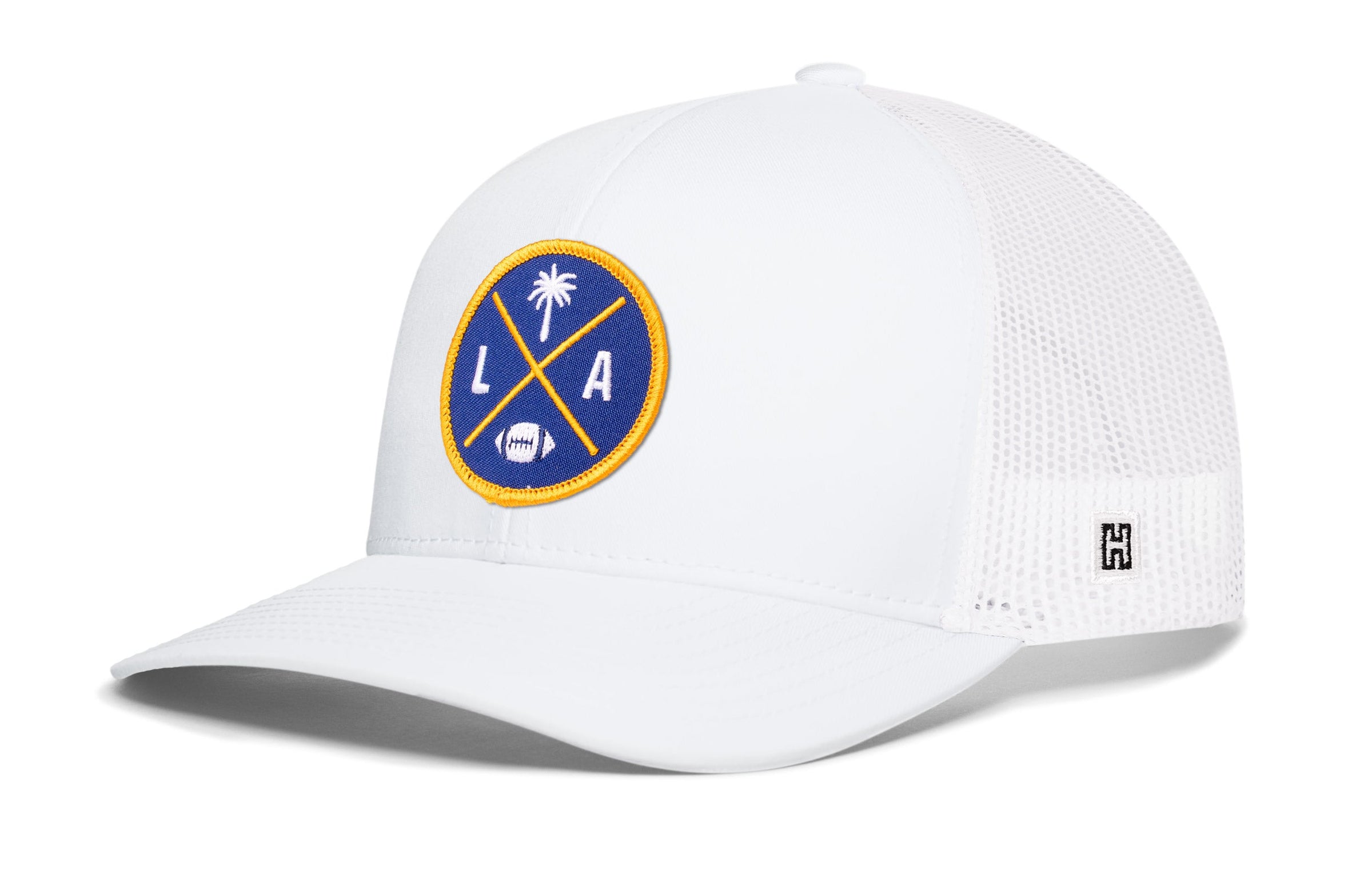 Los Angeles Trucker Hat  |  Black LA X Football Snapback