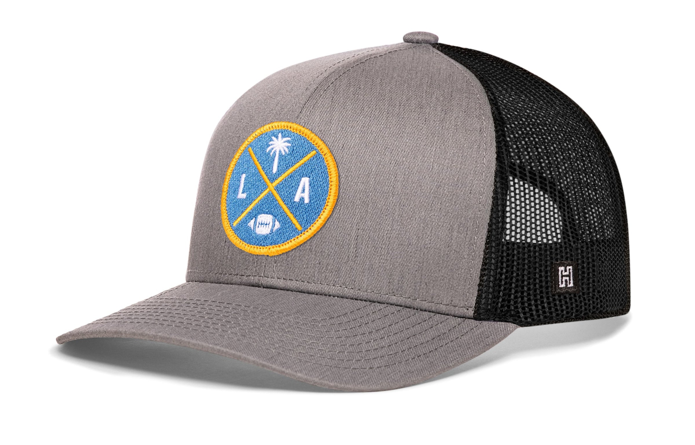 Los Angeles Trucker Hat  |  Black LA X Football Snapback