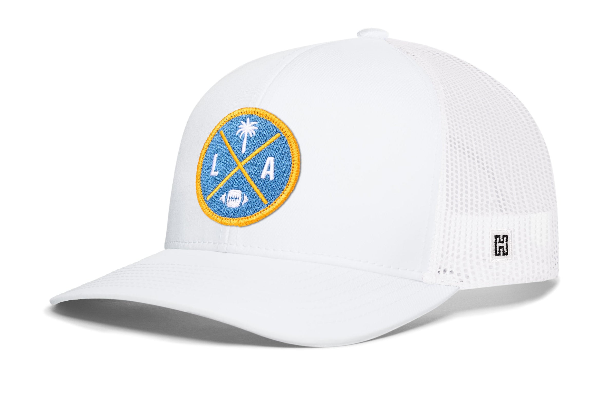 Los Angeles Trucker Hat  |  Black LA X Football Snapback