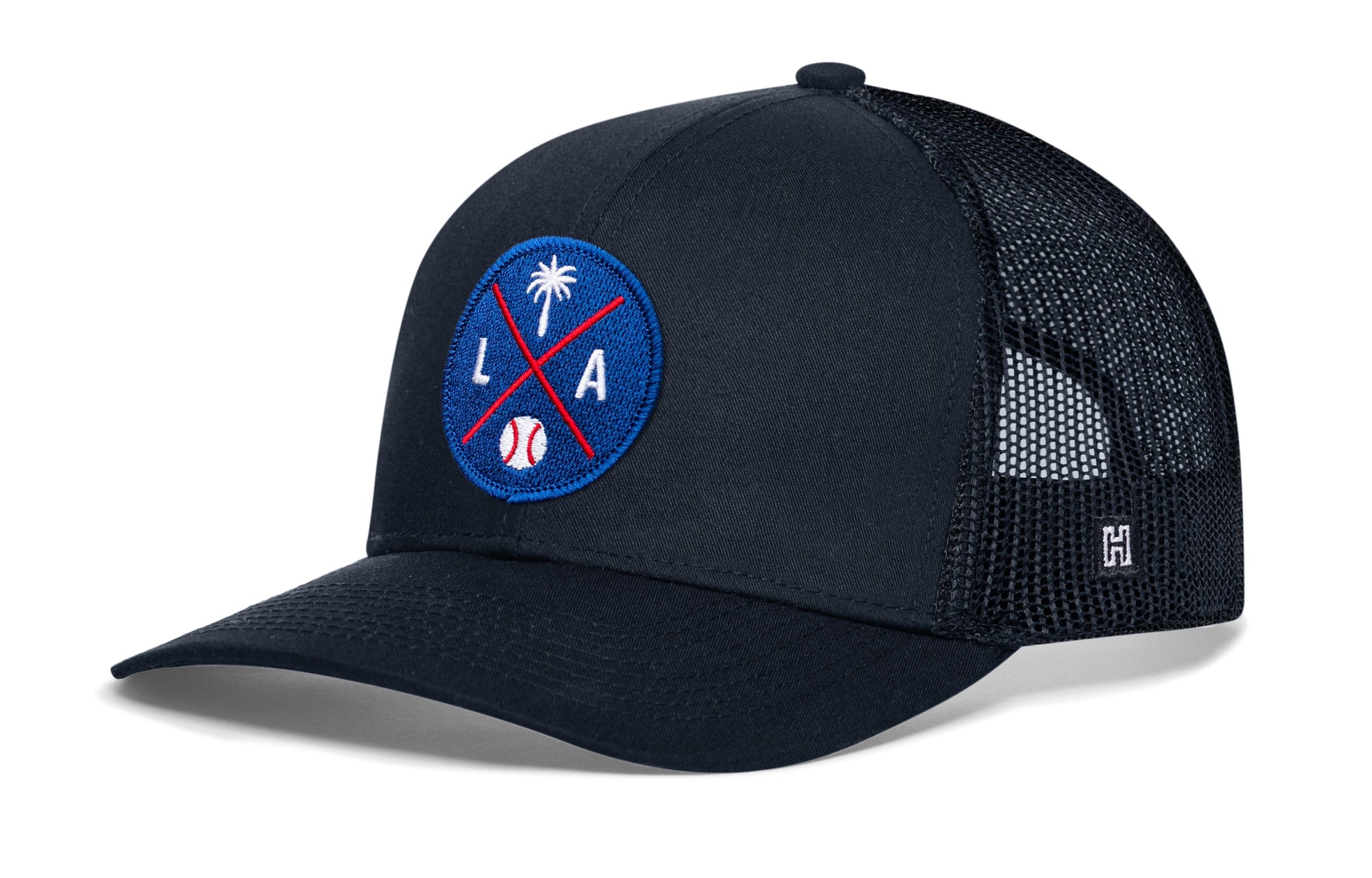 Los Angeles Trucker Hat  |  Blue LA X Baseball Snapback