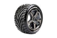 Louise R/C T-Rocket 1/8 Off-Road Truggy Tires 0" Offset 17mm Black Chrome Spoke Rim Front orRear (2) LT3250SBC