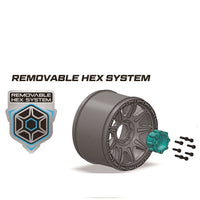 Louise R/C MT-Mallet Speed 1/8 Monster Truck Belted Tires Mounted Low Profile 17mm Hex 0" & 1/2" Offset (2) LT3355SB