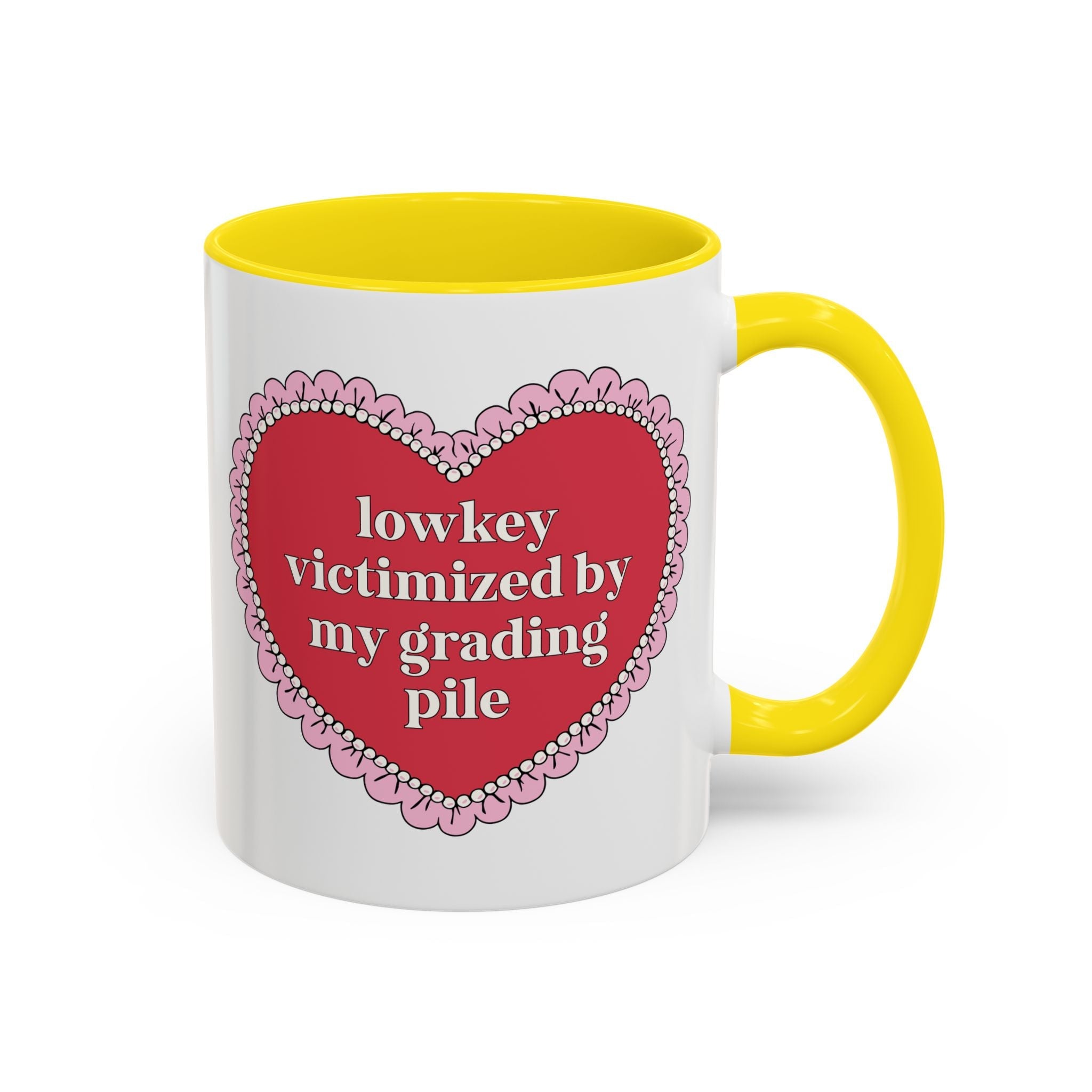 Lowkey Victimized by My Grading Pile Coffee Mug