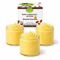 Almond Coconut Glowing Whipped Body Butter with Raw African Yellow Shea Base