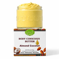 Almond Coconut Glowing Whipped Body Butter with Raw African Yellow Shea Base
