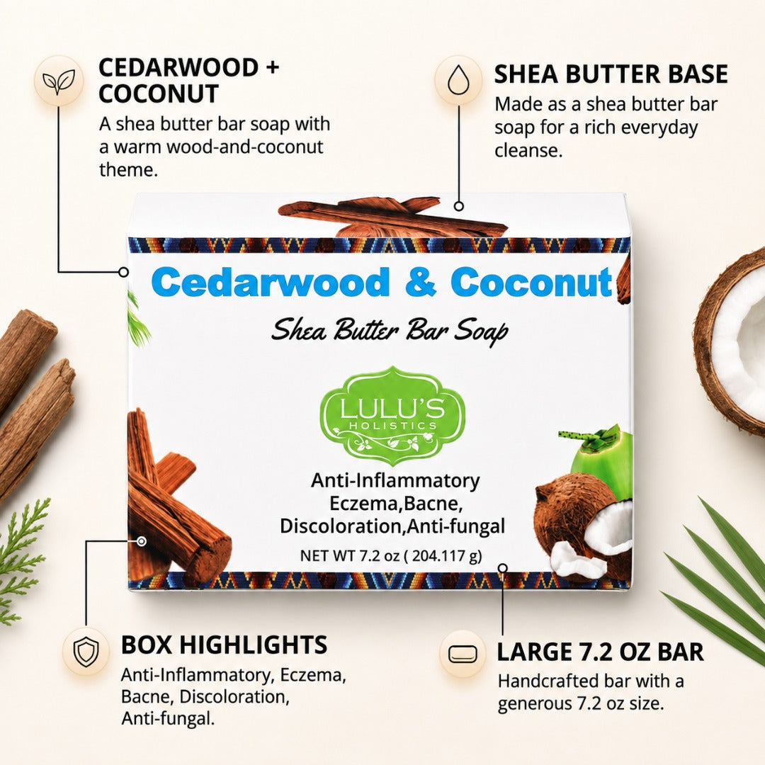 Cedarwood Coconut Shea Butter Bar Soap – Balancing Cleanse