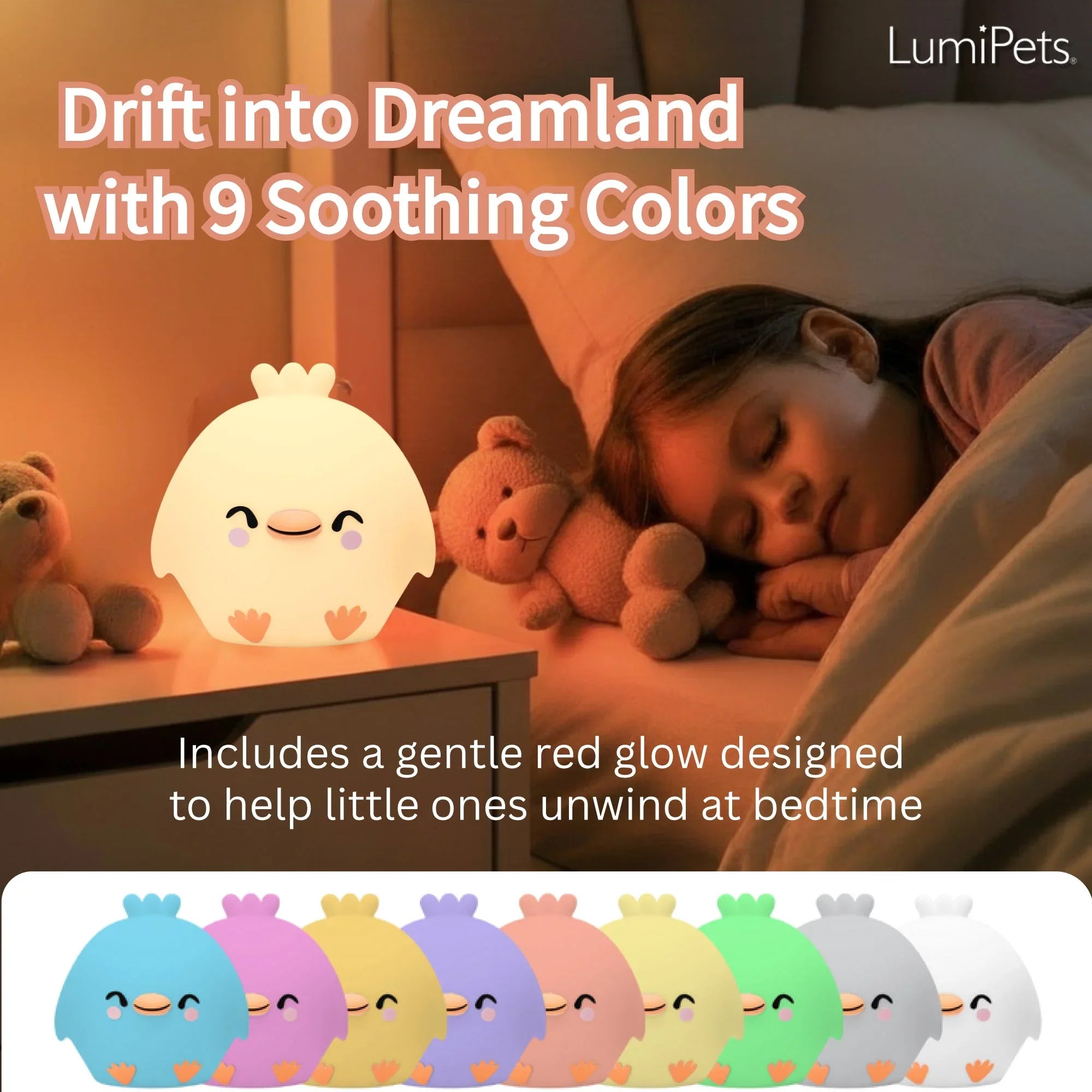 LumiPets® Clara the Chicken- Children's Touch Night Light - BIG FRENCHIES